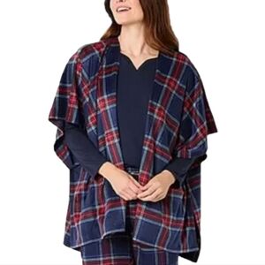 Women's Liz Claiborne Plaid Poncho Onesize